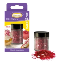 6 pcs Glitter flocks, ruby |sugar free