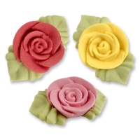 54 pcs Sugar roses with leaves
