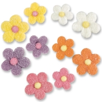 120 pcs Small and large sugar flowers, assorted