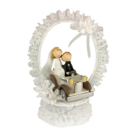 1 pcs Poly bride and groom in car