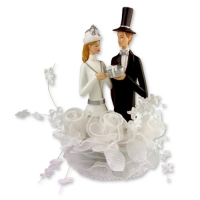 1 pcs Poly bride and groom, white