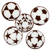 200 pcs Soccer-plaques, dark chocolate, assorted