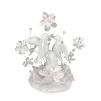 1 pcs Wedding doves in porcelain and flower decoration