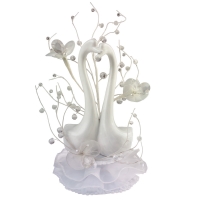 1 pcs Wedding swans, porcelain and flower decoration