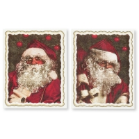 24 pcs Decor plaque, Nostalgic Santa, assorted