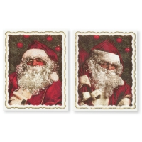 24 pcs Decor plaque, Nostalgic Santa, assorted