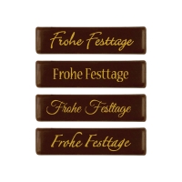 128 pcs Plaque  Frohe Festtage , dark chocolate