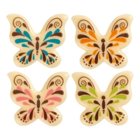 112 pcs Butterflies, white chocolate, assorted