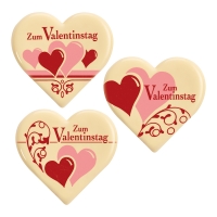 30 pcs Hearts  Zum Valentinstag , white chocolate