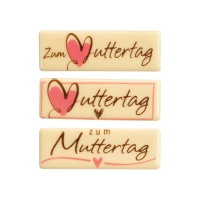 72 pcs Plaques  Zum Muttertag , white chocolate, assorted