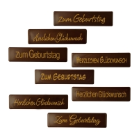 128 pcs Strip Glückwunsch & Geburtstag, dark chocolate