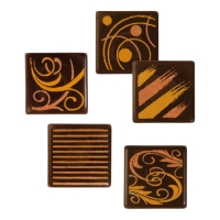 216 pcs Squares, dark chocolate, assorted