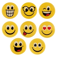 100 pcs Decor plaques  Happy Faces , asstd.