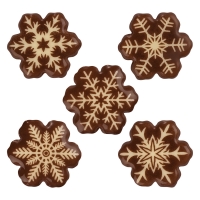 160 pcs Snowflakes, white chocolate, assorted