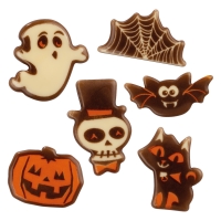72 pcs Halloween plaques, white chocolate, assorted