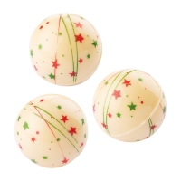 Hollow chocolate balls, white chocolate stars