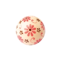 40 pcs Hollow chocolate balls 3D, white choc., flowers