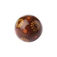 40 pcs Hollow chocolate balls 3D, dark choc., flowers