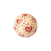 40 pcs Hollow chocolate balls 3D, white choc., hearts