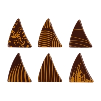 162 pcs Triangles small, dark chocolate, gold, asstd.
