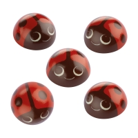 80 pcs Half sphere, ladybird, white chcocolate