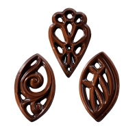 250 pcs Filigrees, large, dark fat glaze