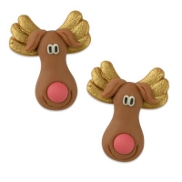 36 pcs Marzipan/sugar elk head, flat