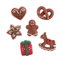 72 pcs Sugar gingerbread figures, flat, assorted