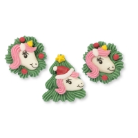 48 Pcs. Sugar unicorn set, Christmas, asstd.