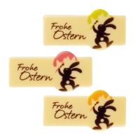 72 pcs Stripes  Frohe Ostern , white chocolate, assorted