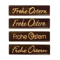 96 pcs Strips  Frohe Ostern , dark chocolate