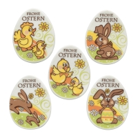12 pcs Sugar coating plaques “Frohe Ostern”, assorted
