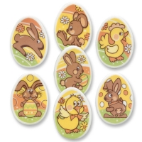 100 pcs Sugar coating Easter-egg plaques, assorted