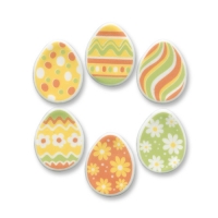 100 pcs Small sugar coating Easter-egg plaques, assorted