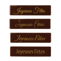 128 pcs Strip  Joyeuses Fêtes , dark chocolate