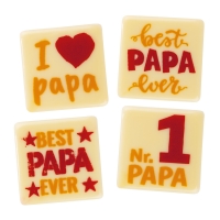 70 pcs Plaque  Papa , white chocolate, asstorted
