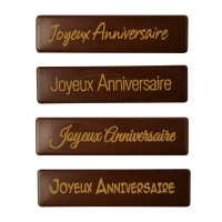 120 pcs Plaque  Joyeux Anniversaire , dark chocolate