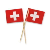 144 pcs Swiss flags, small