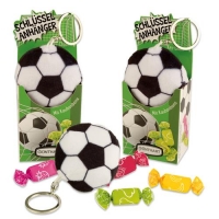 12 pcs Plush pendant Football in box, with fruit toffees