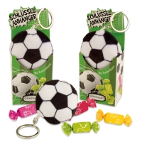 12 pcs Plush pendant  Football  in box, with fruit toffees