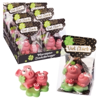 8 St. Marzipan piglets big and small on clover leaf