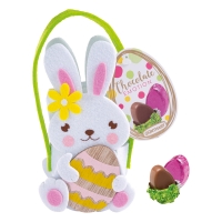 8 pcs Felt basket easter bunny with praline eggs
