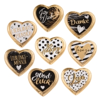 40 pcs Large Praline hearts  Gold Collection , assorted