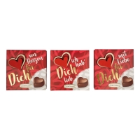 12 pcs Small praline gift with wooden heart