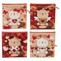 12 pcs Small praline gift with wooden tag ‘Bears’