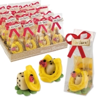 32 pcs Marzipan lucky symbole in plastic bag, in tray