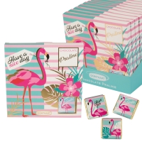 16 pcs Chocolate praline box flamingo with napolitains