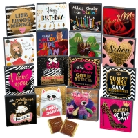 16 pcs Small greeting gift with sayings, with napolitains