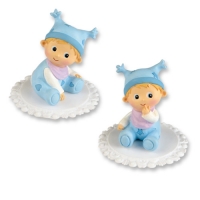 2 pcs Assorted plastic baby, blue