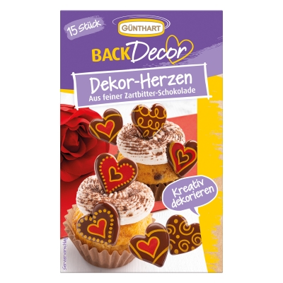 15 pcs Hearts, dark chocolate 